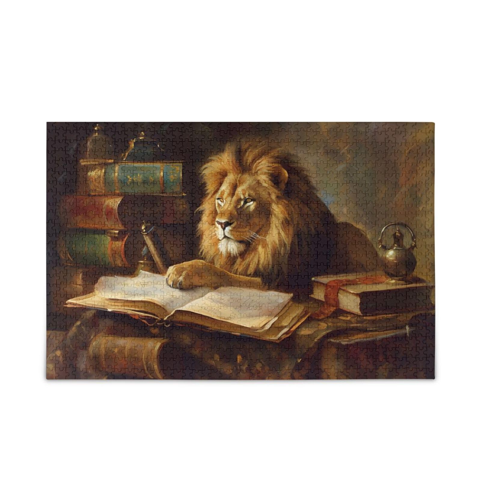 lion ページ Amazon.com: WOIWB Jigsaw Puzzle 1000 Pieces Adults Lion Reading
